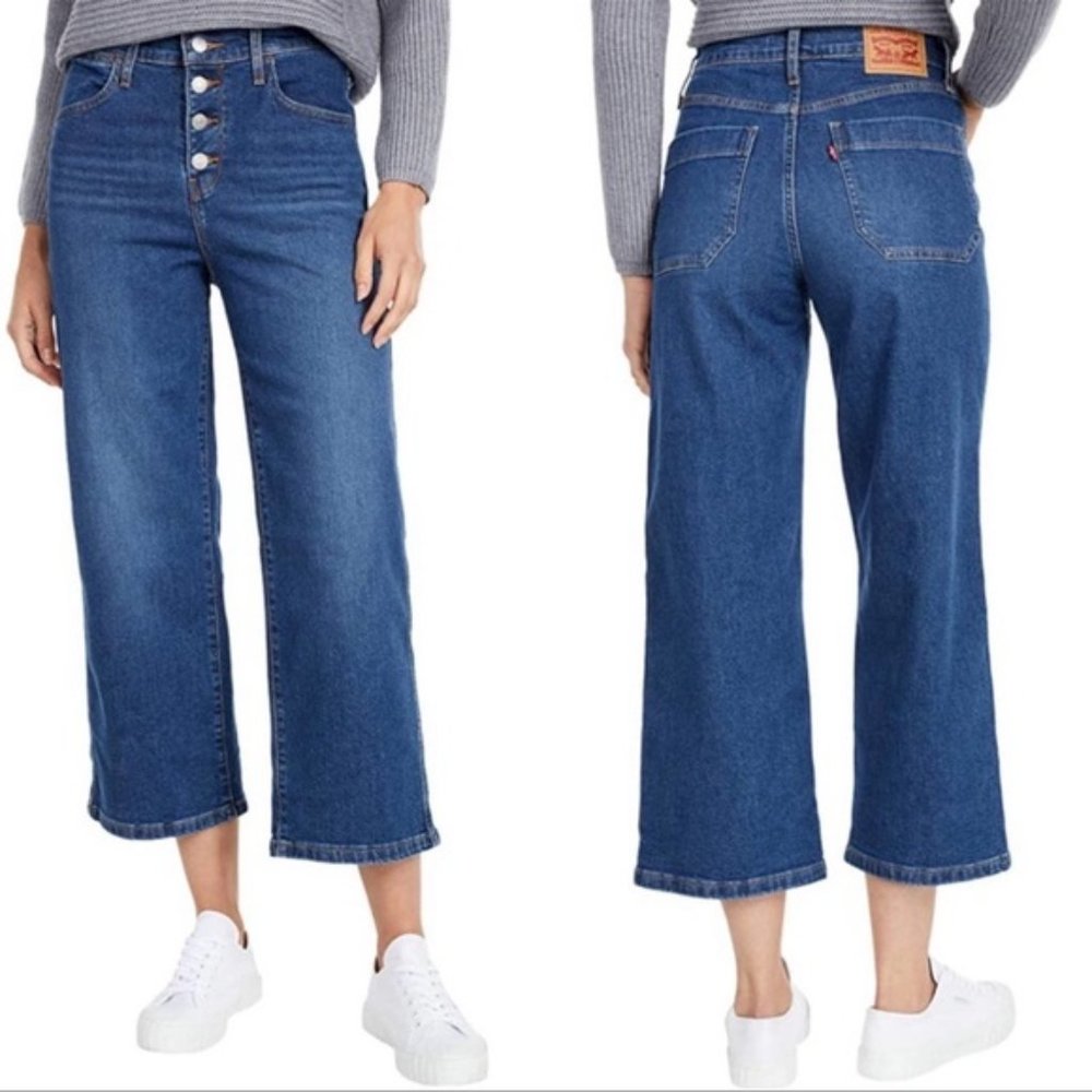 New Levi's Mile High Wide Leg Jeans Cropped